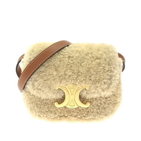 WOMEN'S LUXURY SHEARLING TRIOMPHE HANDBAG